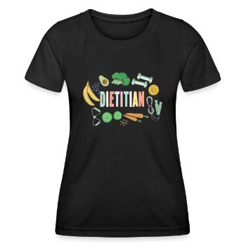 Excellent design de nutritionniste - T-shirt sport Femme - noir - Devant - AI Model Female 172 light (172cm)