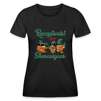 Drôle de réceptionniste Saint-Patrick - T-shirt sport Femme - noir - Devant - AI Model Female 172 light (172cm)