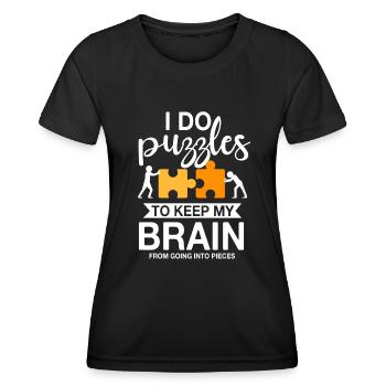 Conception de puzzle amusante - T-shirt sport Femme - noir - Devant - AI Model Female 172 light (172cm)