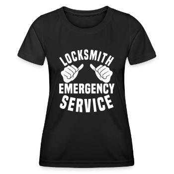 Schlosser Notdienst Schlüsseldienst - Frauen Funktions-T-Shirt - Schwarz - Vorne - AI Model Female 172 light (172cm)