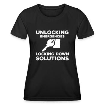 Schlosser Notfalldienst Design - Frauen Funktions-T-Shirt - Schwarz - Vorne - AI Model Female 172 light (172cm)