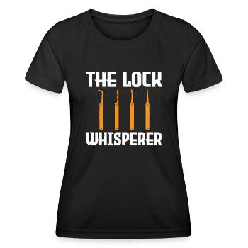 The Lock Whisperer Lock Picking - Women's Functional T-Shirt - black - Front - AI Model Female 172 light (172cm)