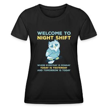 Drôle de dicton de nuit - T-shirt sport Femme - noir - Devant - AI Model Female 172 light (172cm)