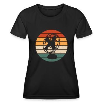 Retro Fährschiff Bekleidung Containerschiff - Frauen Funktions-T-Shirt - Schwarz - Vorne - AI Model Female 172 light (172cm)