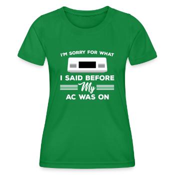 Funny Air Conditioner Gift - Women's Functional T-Shirt - kelly green - Front - AI Model Female 172 dark (172cm)