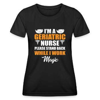 Retro Ferry Vêtements Porte-conteneurs - T-shirt sport Femme - noir - Devant - AI Model Female 172 light (172cm)