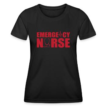 Infirmière d’urgence - T-shirt sport Femme - noir - Devant - AI Model Female 172 light (172cm)