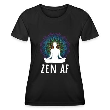 Zen AF Yoga Mantra - T-shirt sport Femme - noir - Devant - AI Model Female 172 light (172cm)