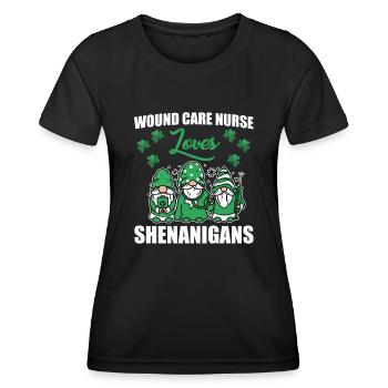 Infirmière en soins des plaies Saint-Patrick - T-shirt sport Femme - noir - Devant - AI Model Female 172 light (172cm)