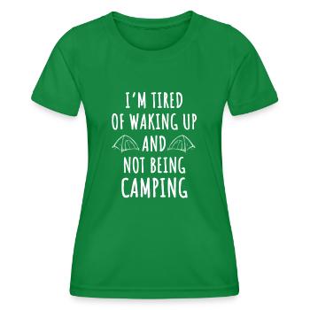 Tenue amusante pour les amateurs de camping - T-shirt sport Femme - vert - Devant - AI Model Female 172 dark (172cm)