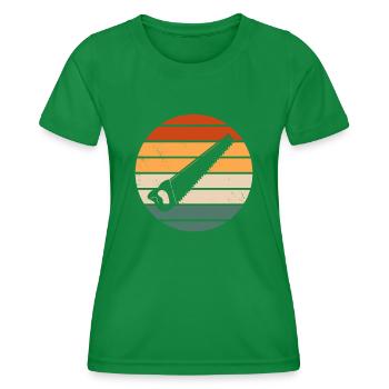 Conception de scie à main rétro - T-shirt sport Femme - vert - Devant - AI Model Female 172 dark (172cm)