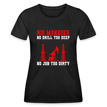 Drôle de gestionnaire de plate-forme de l’industrie pétrolière - T-shirt sport Femme - noir - Devant - AI Model Female 172 light (172cm)