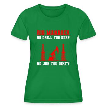 Drôle de gestionnaire de plate-forme de l’industrie pétrolière - T-shirt sport Femme - vert - Devant - AI Model Female 172 dark (172cm)