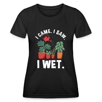 Lustige Gartenpflanze Nasse Pflanzen - Frauen Funktions-T-Shirt - Schwarz - Vorne - AI Model Female 172 light (172cm)