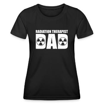 Radiothérapeute Papa Oncologie Hommes - T-shirt sport Femme - noir - Devant - AI Model Female 172 light (172cm)