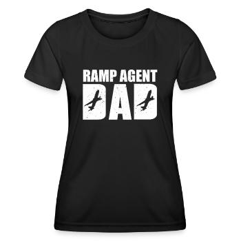 Drôle d’agent de rampe Papa Aircraft Service - T-shirt sport Femme - noir - Devant - AI Model Female 172 light (172cm)