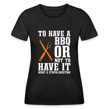 Lustiger BBQ-liebhaber - Frauen Funktions-T-Shirt - Schwarz - Vorne - AI Model Female 172 light (172cm)