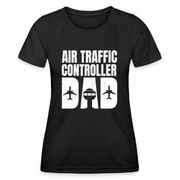 Contrôleur de la circulation aérienne Papa Fête des pères - T-shirt sport Femme - noir - Devant - AI Model Female 172 light (172cm)