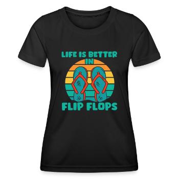 Vêtements de vacances Tourist Flip Flops - T-shirt sport Femme - noir - Devant - AI Model Female 172 light (172cm)