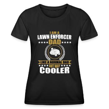 Lawn Enforcement Dad Gardening Father's Day - Women's Functional T-Shirt - black - Front - AI Model Female 172 light (172cm)