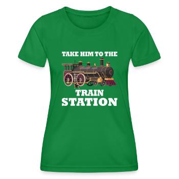 Station Lovers - Women's Functional T-Shirt - kelly green - Front - AI Model Female 172 dark (172cm)