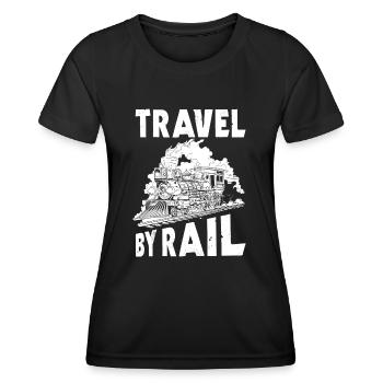 Reisen Sie Mit Der Bahn - Frauen Funktions-T-Shirt - Schwarz - Vorne - AI Model Female 172 light (172cm)