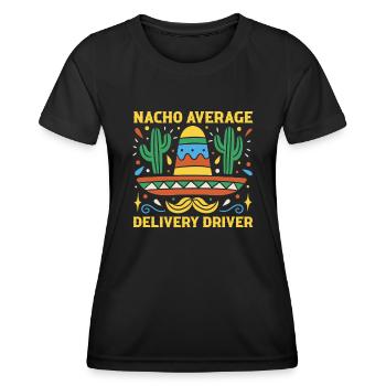 Chauffeur-livreur pas si moyen - T-shirt sport Femme - noir - Devant - AI Model Female 172 light (172cm)