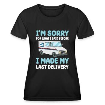Chauffeur-livreur - T-shirt sport Femme - noir - Devant - AI Model Female 172 light (172cm)