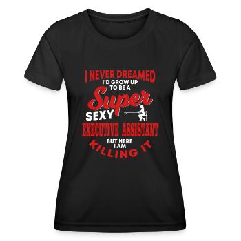Assistante au conseil d’administration - T-shirt sport Femme - noir - Devant - AI Model Female 172 light (172cm)
