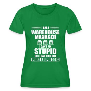 Drôle de gestionnaire d’entrepôt Service de logistique de costumes - T-shirt sport Femme - vert - Devant - AI Model Female 172 dark (172cm)