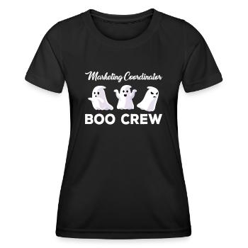 Coordonnatrice marketing Boo Crew Costume d’Halloween - T-shirt sport Femme - noir - Devant - AI Model Female 172 light (172cm)