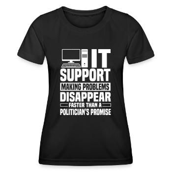 IT Support - Frauen Funktions-T-Shirt - Schwarz - Vorne - AI Model Female 172 light (172cm)