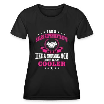 Funny sales rep mom - Women's Functional T-Shirt - black - Front - AI Model Female 172 light (172cm)