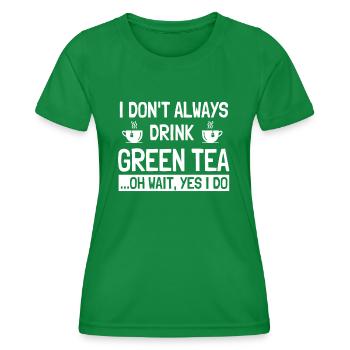 Lustiges Grüntee-kostüm Für Teeliebhaber - Frauen Funktions-T-Shirt - Kelly Green - Vorne - AI Model Female 172 dark (172cm)