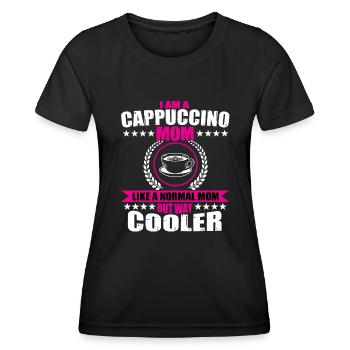 Cappuccino Mama Design - T-shirt sport Femme - noir - Devant - AI Model Female 172 light (172cm)