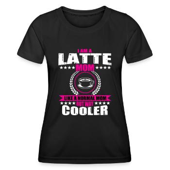 Latte Mama Kaffeetrinker - Frauen Funktions-T-Shirt - Schwarz - Vorne - AI Model Female 172 light (172cm)