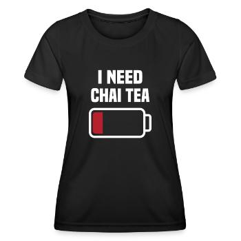 Thé Chai - T-shirt sport Femme - noir - Devant - AI Model Female 172 light (172cm)