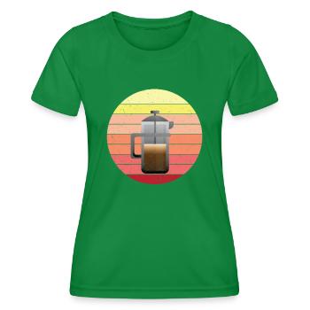 French coffee press - Women's Functional T-Shirt - kelly green - Front - AI Model Female 172 dark (172cm)