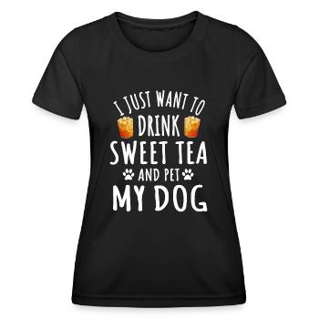 Sweet Tea and Dogs - Women's Functional T-Shirt - black - Front - AI Model Female 172 light (172cm)