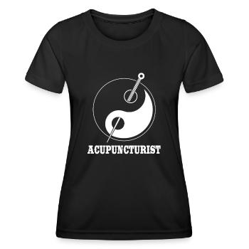 Akupunkteur Yin Yang Akupunktur - Frauen Funktions-T-Shirt - Schwarz - Vorne - AI Model Female 172 light (172cm)