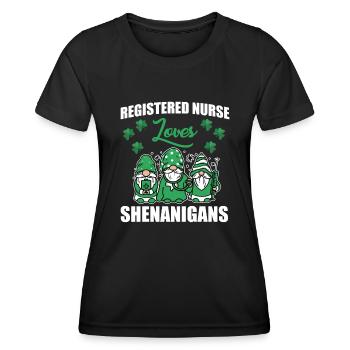 Infirmière autorisée Saint-Patrick - T-shirt sport Femme - noir - Devant - AI Model Female 172 light (172cm)