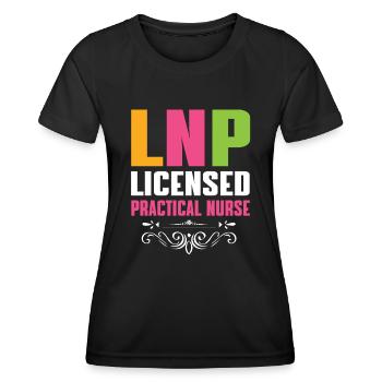 Infirmière auxiliaire autorisée - T-shirt sport Femme - noir - Devant - AI Model Female 172 light (172cm)