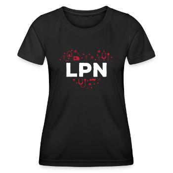 Infirmière auxiliaire autorisée - T-shirt sport Femme - noir - Devant - AI Model Female 172 light (172cm)