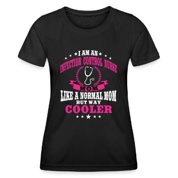 Drôle d’infirmière hygiénisteMaman - T-shirt sport Femme - noir - Devant - AI Model Female 172 light (172cm)