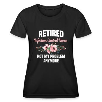 Infirmière en hygiène à la retraite - T-shirt sport Femme - noir - Devant - AI Model Female 172 light (172cm)