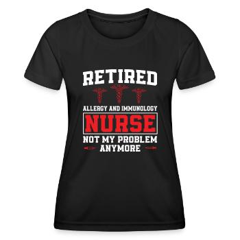 Pensionierte Allergie Krankenschwester - Frauen Funktions-T-Shirt - Schwarz - Vorne - AI Model Female 172 light (172cm)