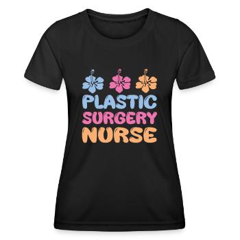 Blumendesign Plastische Chirurgie Krankenschwester - Frauen Funktions-T-Shirt - Schwarz - Vorne - AI Model Female 172 light (172cm)