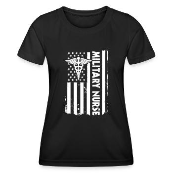 USA Militärkrankenschwester Amerika - Frauen Funktions-T-Shirt - Schwarz - Vorne - AI Model Female 172 light (172cm)