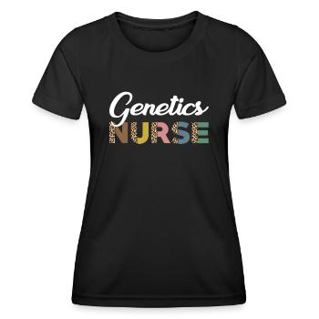 Infirmière génétique Léopard Empreinte - T-shirt sport Femme - noir - Devant - AI Model Female 172 light (172cm)