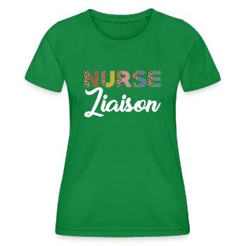 Connexion soeur léopard design d’impression - T-shirt sport Femme - vert - Devant - AI Model Female 172 dark (172cm)
